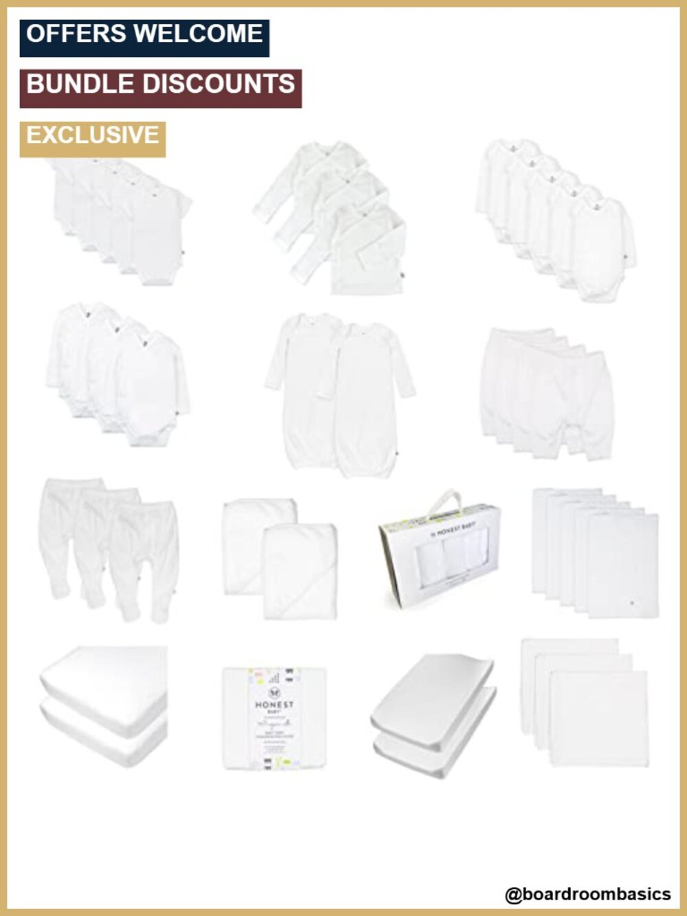 Organic Cotton 50-Piece Newborn Layette Gift Set for Baby Boys Girls Unisex